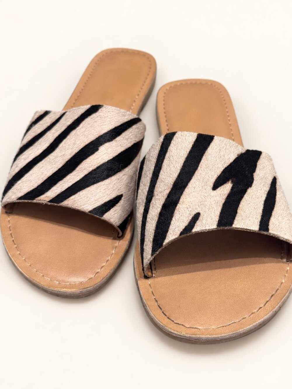 Coconuts by Matisse Cabana Zebra Cowhair Slides 10M
